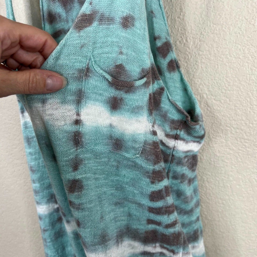 Zadig & Voltaire Tank Dress Women's Small Blue Tie Dye Linen Scoop Neck Pullover - Picture 5 of 12